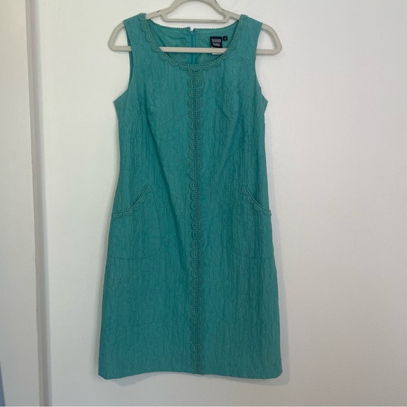 Sharon Young Dresses & Skirts - Sharon Young Springtime Sleeveless Turquoise Green Midi Dress Size 4